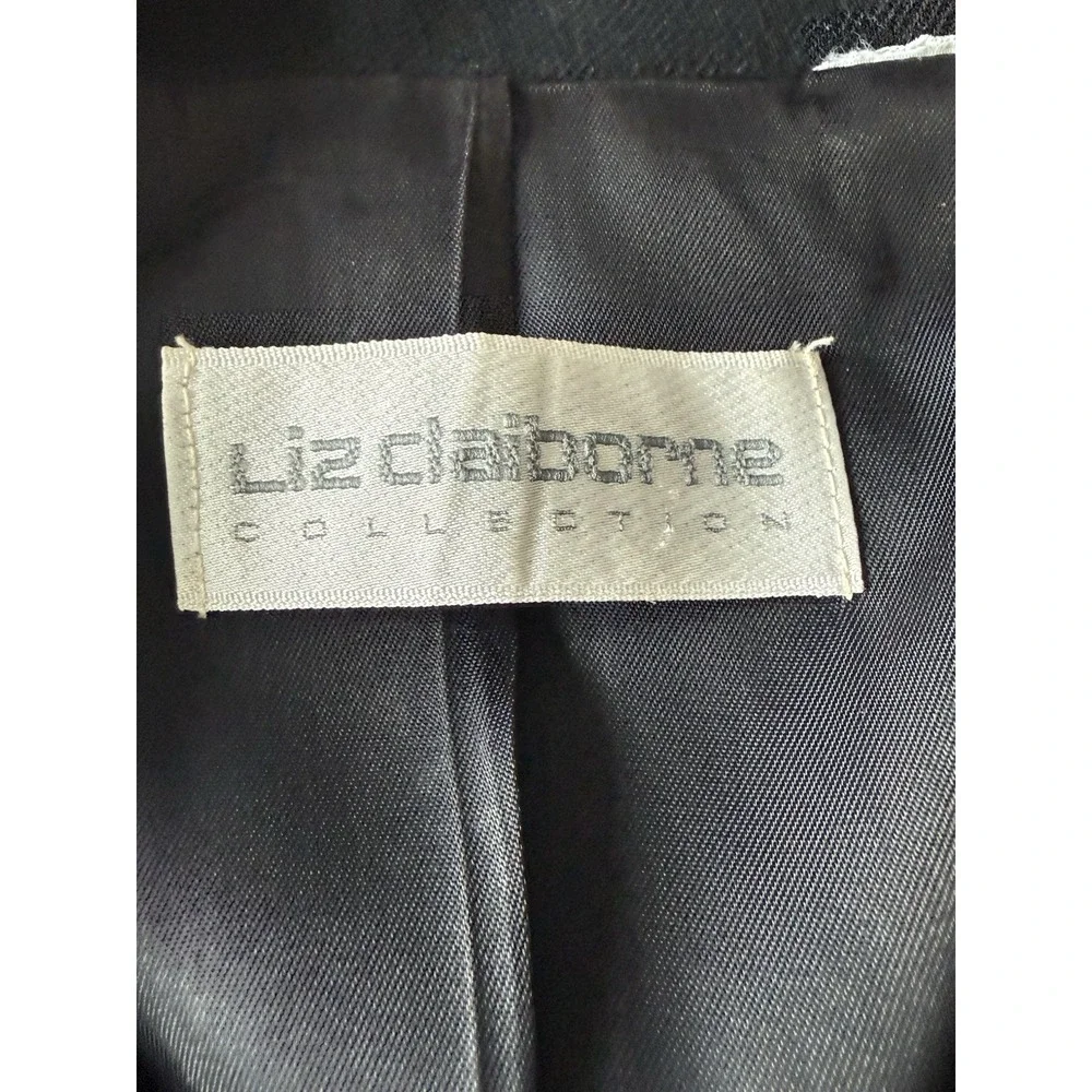 Vintage Liz Claiborne Collection Women's Size 6 Black Wool Double-Breasted Lined